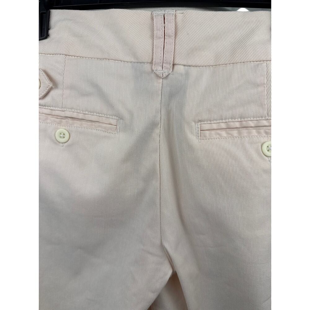 Norma Kamali Pink Pinstripe Pants 12 Straight High Rise Adjustable Waist Light - Picture 7 of 9